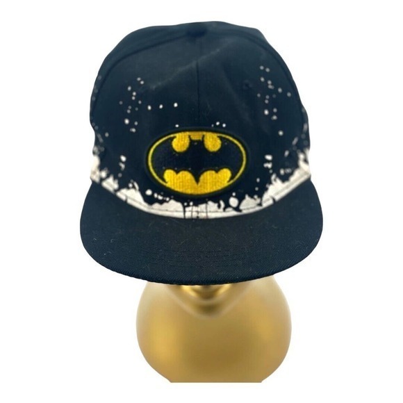 Batman Black with White‎ Splatter Snapback Hat Cap - Picture 1 of 6